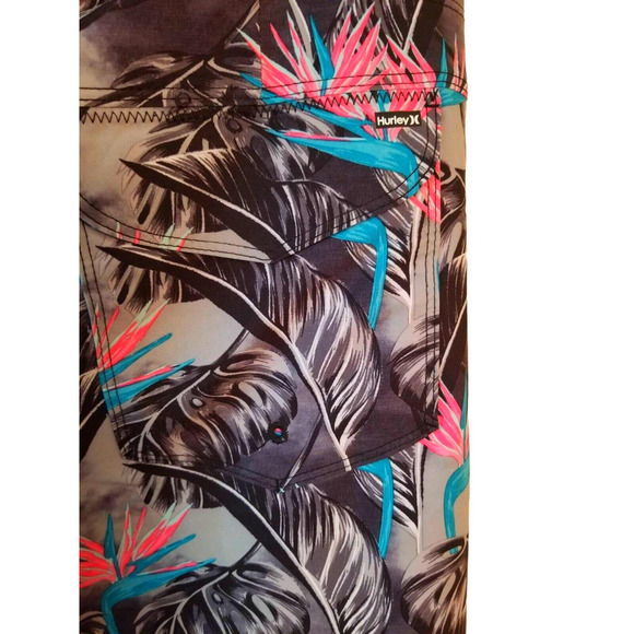 Hurley Board shorts multicolor Floral Men's Size 36 Inseam 9in 20 in Length‎ NWT - Picture 5 of 9